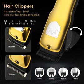 QREEYX Professional Hair Clippers for Men, Cordless Hair Clippers T-Blade Trimmer Nose Hair Trimmer Electric Shaver Set, Haircut Grooming Kit with LED Display, for Barber, Ideal Gift for Him