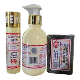 Golden Face Beauty body lotion 250ml, Serum, Black Soap With vitamin E.
