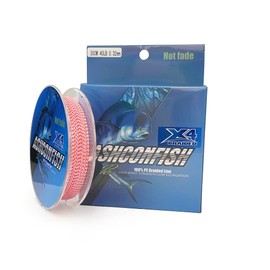 Ashconfish Braided Fishing Line – Real Color Fastness – 4 Braids/Strands 300m 328 yds - 2lb 4lb 6lb 8lb to 100lb - Abrasion Resistant Braided Lines - Zero Stretch-Smaller Diameter-Red x White-80LB