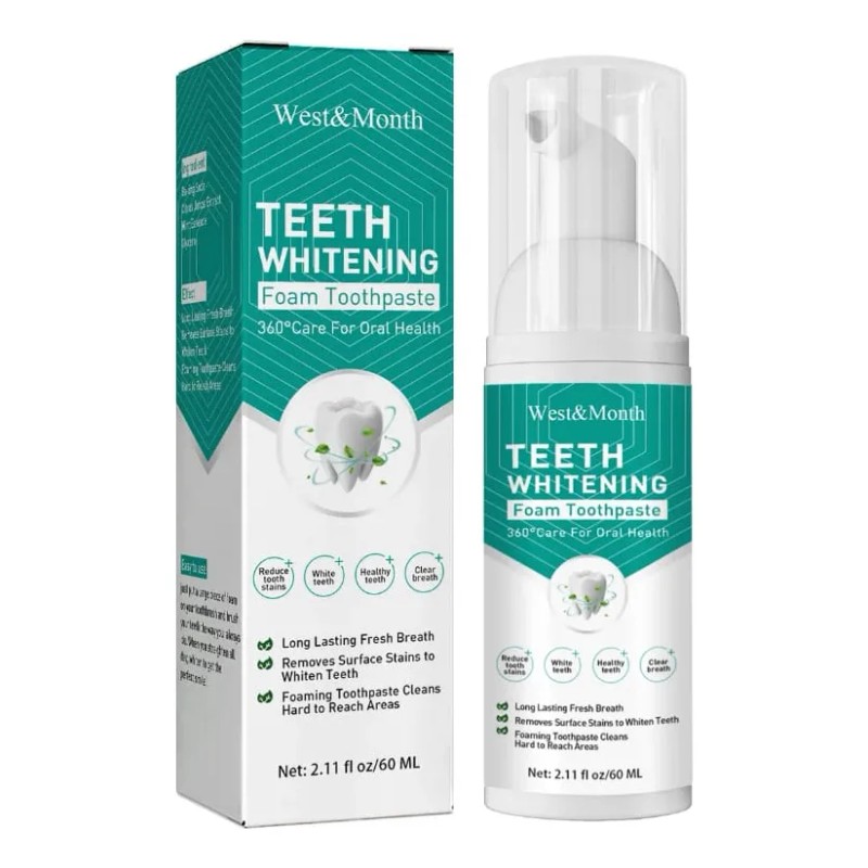Espuma Dental Elimina Manchas Mal Aliento Orgánica Sin Fluor