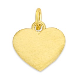 Solid Gold Heart Microcharm in 10k or 14k, Dainty Cute Love Charm Symbol with Clasp (14k Gold)