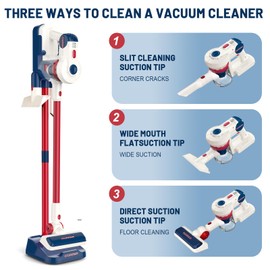 Kids Vacuum That Really Works - Realistic 3-in-1 Vacuum Cleaner Toy for Toddler Cordless Home Cleaning Toy, Housekeeping Keeping for Children Age 3 4 5 6 Years Old Present for Boy Girl Birthday