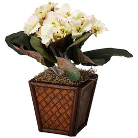 Nearly Natural 6685-S2 African Violet with Vase Decorative Silk Plant, Purple/Cream/Pink, Set of 2