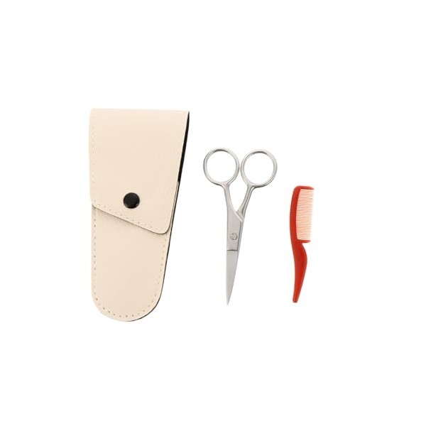 Men Stainless Steel Beard Scissors and Nose Hair Trimmer Set