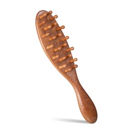 Natural Wood Loc Brush for Dreads, Natural Wide Tooth Comb, Long Handle Wooden Massage Comb, Comfort Grip, Suitable for Scalp Care and Hair Styling