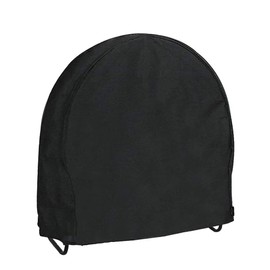 StorMaster 48 Inch Firewood Log Hoop Rack Cover Only Heavy Duty Outdoor Round Ring Loop Wood Storage Holder Cover Circular with Waterproof Zipper Waterproof Black