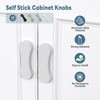 YogePote 4 Pack White Adhesive Cabinet Knobs, 3 Inch No-Drill