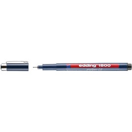 Edding 1800-3S Pigment Liner, Fibre-tip Pen, Black, Pack of 3