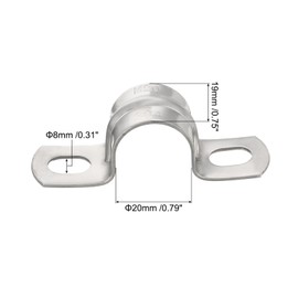 TA-VIGOR 4Pcs Rigid Pipe Straps, 20mm 2 Holes Stainless Steel Tension Tube Clip Clamp, Heavy Duty Conduit Clamps for Pipe Tube Wire Fixing, Laying Plumbing, Electricity, Exhaust