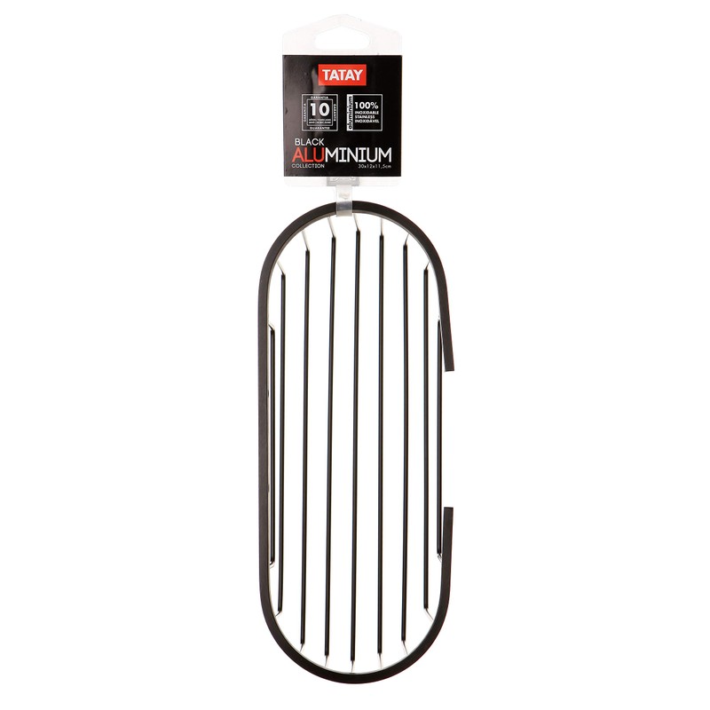 TATAY - Large oval shower basket with front opening. Black