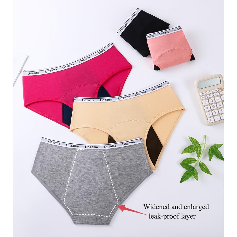 Teen Girls Incontinence Underwear Washable 65ml Absorbency Leakproof Period Viscose