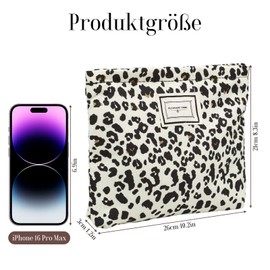 VEGCOO 2 Stück Kosmetiktasche Leopardenmuster Stylisch Make Up Tasche Wasserdicht Leicht Kompakt Kulturtasche für Frauen Mädchen Nylon Beauty Bag Ideal für Handtasche Reise Gym