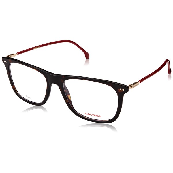 Carrera CA144/V Rectangular Prescription Eyeglass Frames, Tortise/Red/Gold, 52 mm