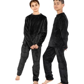 A2Z 4 Kids Childrens Warm Fleece Twosie Crew Neck Pyjamas - PJS 216 Black 13
