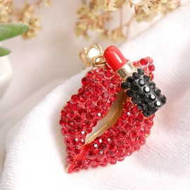 Lips Keychain for Women, Lipstick Key Chain for Ladies, Cute Red Lips Summer Key Ring, Sparkling Hot Lips Vacation Keychains, Punk Lipstick Lip Keyring, Rhinestone Lips Shape Keychain Accessories