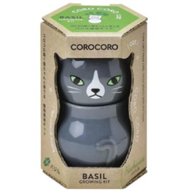 Seishin Pottery CoroCoro Cat Gray/Basil Size: Approx. W 2.4 x D 2.2 x H10.0 inches (6.3 x 5.5 x 10 cm) GD-102602