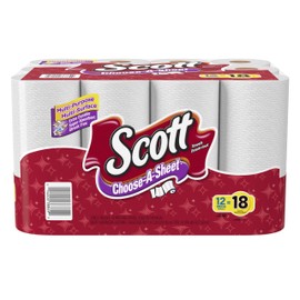 Scott Paper Towels, Choose-A-Sheet - 12 Mega Rolls = 22 Regular Rolls (102 Sheets Per Roll)