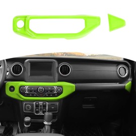 RT-TCZ for Jeep JL Center Dash AC Control Panel Trim Cover Green for Jeep Wrangler JL JLU Gladiator JT 2018-2023 Green Interior Accessories