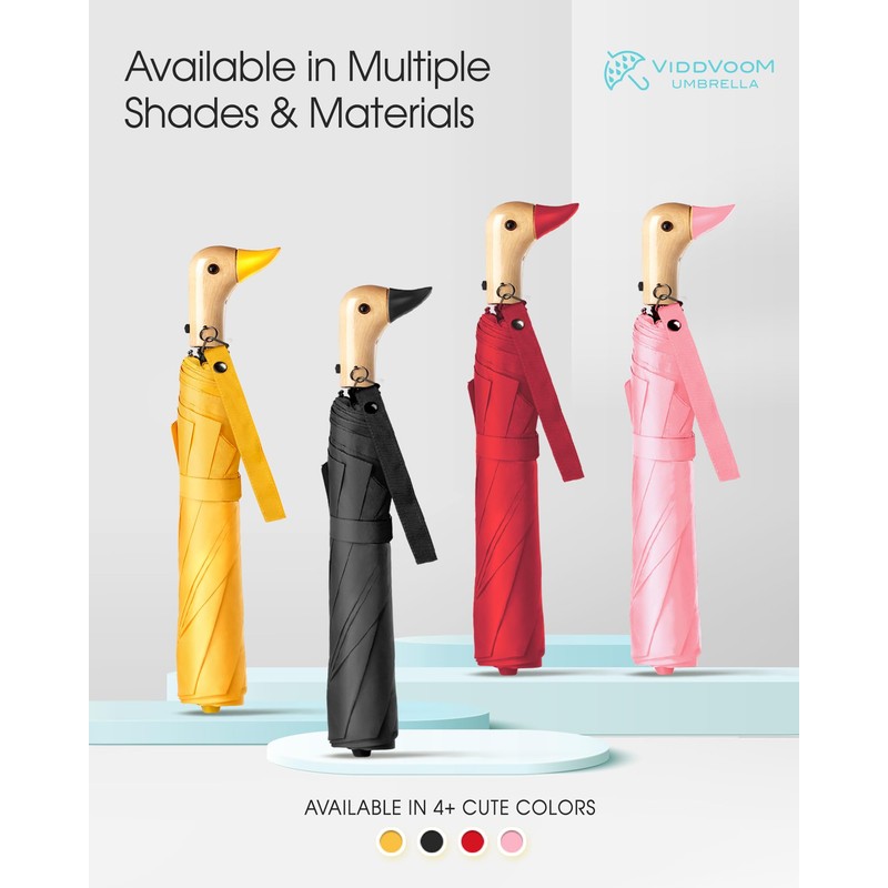 ViddVoom Duck Umbrella - Just Push to Pop, Cute Duck