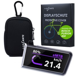 i-LEFANTE TPU Case for Bosch Purion 400 - Transparent Bicycle Computer Cover Shockproof Waterproof Perfect for E-Bike Displays (Set: Case & Bag)