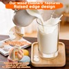 8 PCS Bamboo Coasters for Crafts, Wooden Coasters Set for