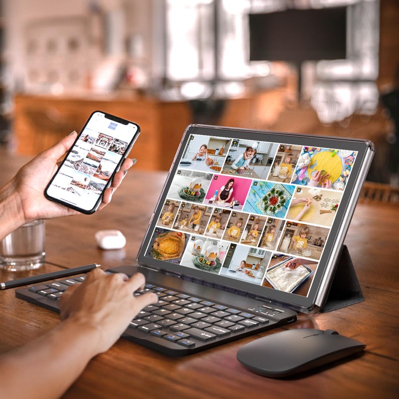 10 inch Tablet with Keyboard 2 in 1 Android 14