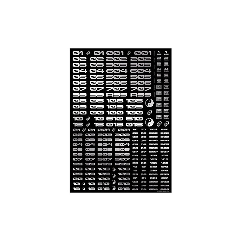 HiQ Parts TR Decal 3 Number Silver 1 Piece Plastic
