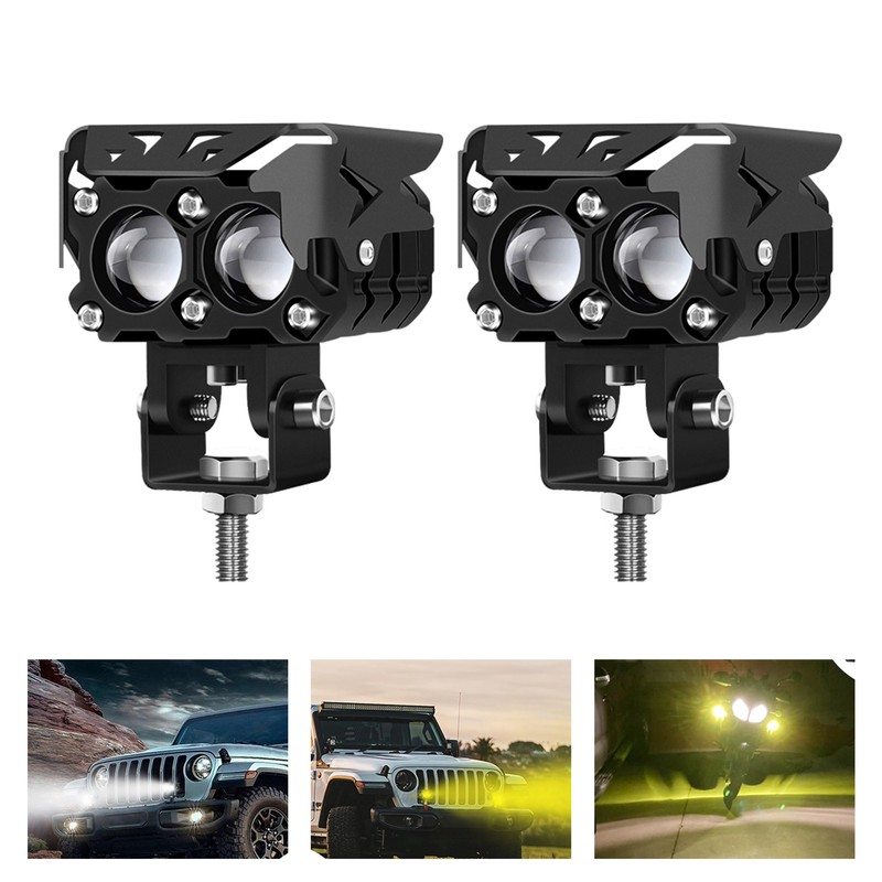 2pcs LED Spotlights 120W 4500LM Yellow White Spot Lamp IP67