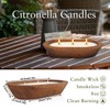 Citronella Scented 3-Wick Candle (8oz) Oval Wood Bowl Candle, Clean