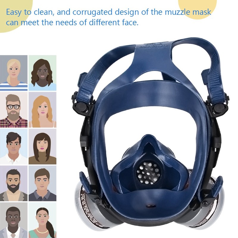 Silicone Full Face Gas Mask Respirator For Painting Spraying