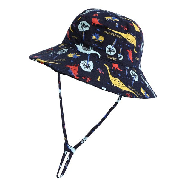 Sombrero de sol para bebé, protección solar UPF 50+, sombrero de verano para niños, sombreros de playa de ala ancha, sombrero de juego al aire última intervensión para niños y niñas, Azul marino, 0-6 Meses