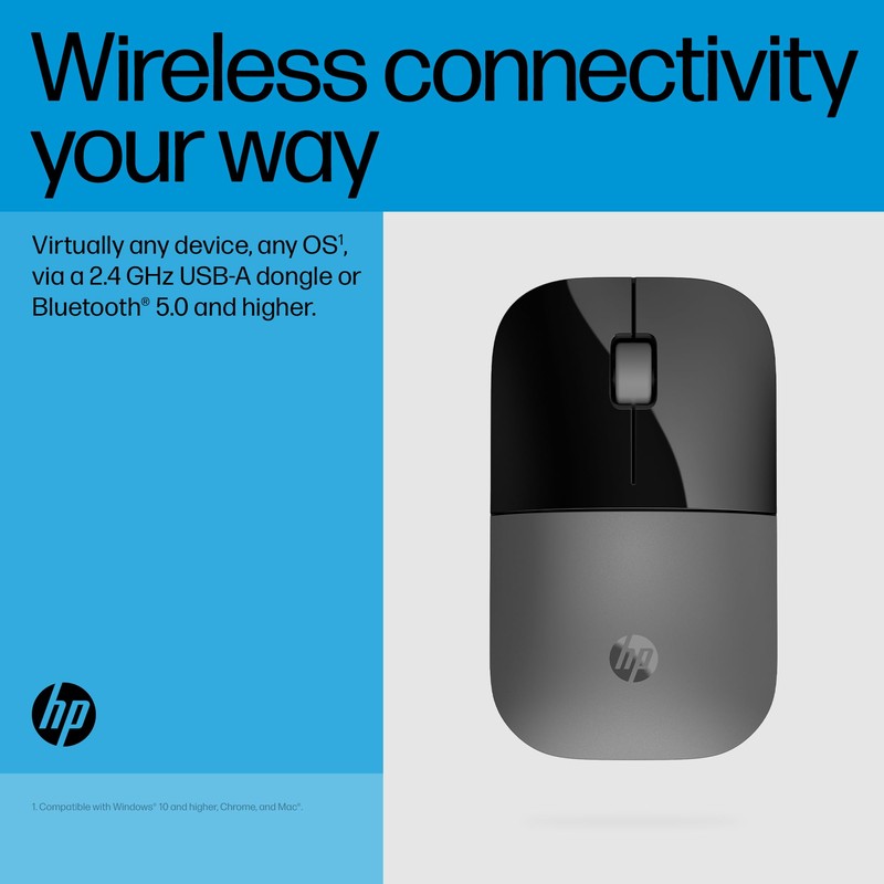 HP Wireless Mouse, Z3700, Quiet, Dual Wireless Mouse, Windows Mac,