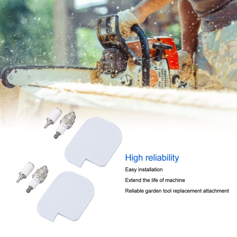 2 Sets Air Fuel Filter Spark Plugs Chainsaw Air Fuel