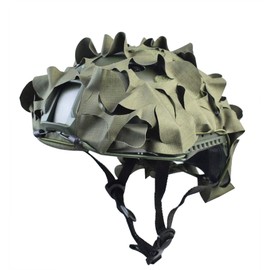 Lightweight Fast PJ Tactical Helmet Military Gear Combat Fast Helmet with Mesh Camo Camouflage Tactical Helmet Cover (Green and Green Helmet Cover)