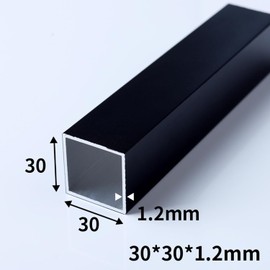 Kwweeoo Black Aluminum Square Tubing 2Pcs 30mm x 30mm x 150mm Long Wall Thickness 1.2mm, 2 Pack 1.2 inch 1.2" Aluminum Square Tube Black Color 1.2 x 1.2 x 0.05 x 5.91" inch (Appr)