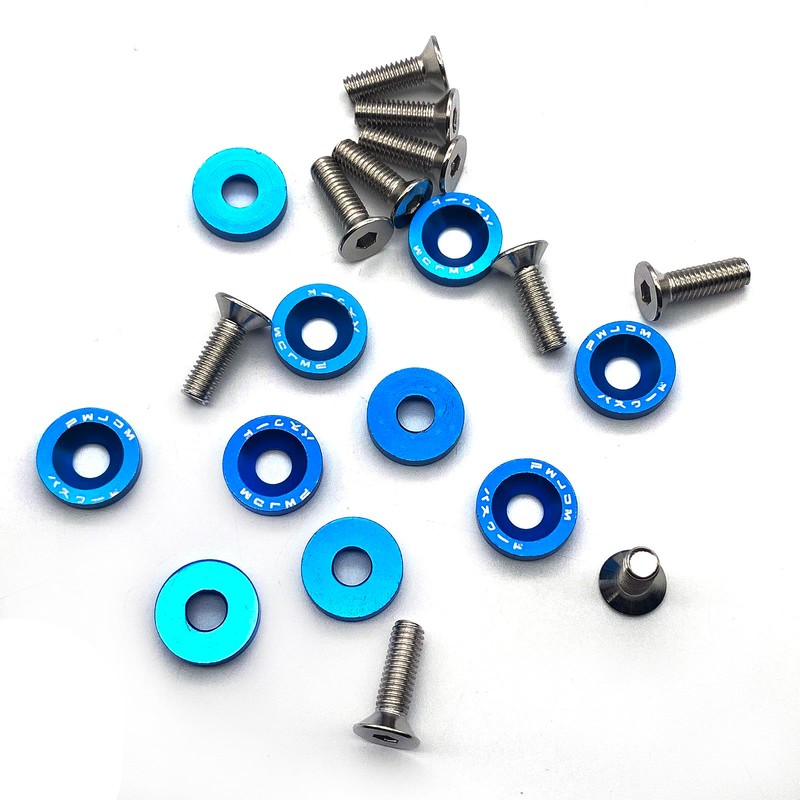 Zoucsj 20pcs J-D-M Billet Aluminum Fender Bumper Washer Bolt Engine