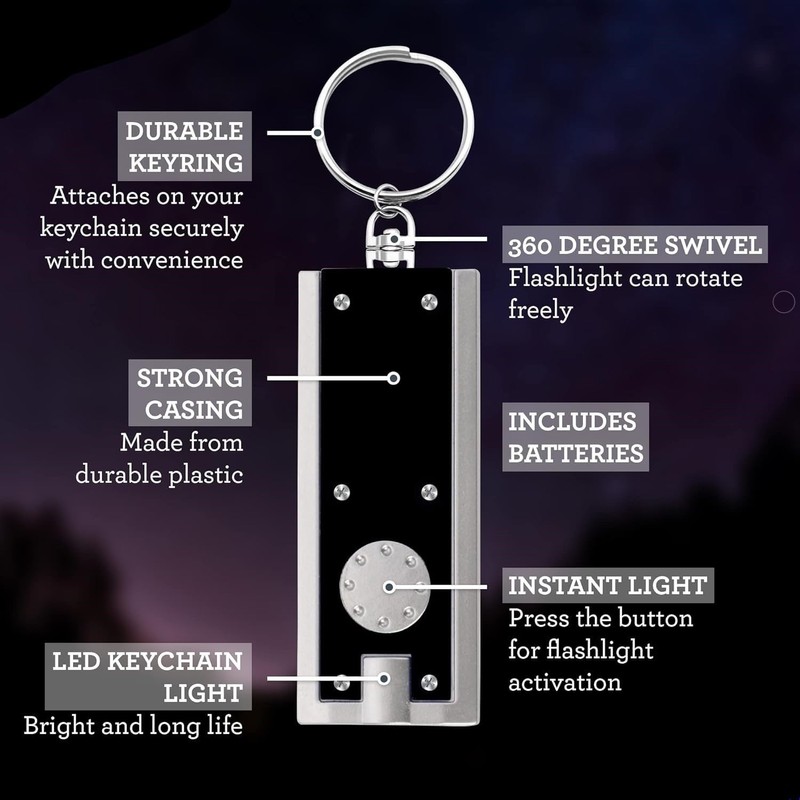 Smart Cutie Bundle: 2pk LED Keyring Flashlight - Pocket Torch,