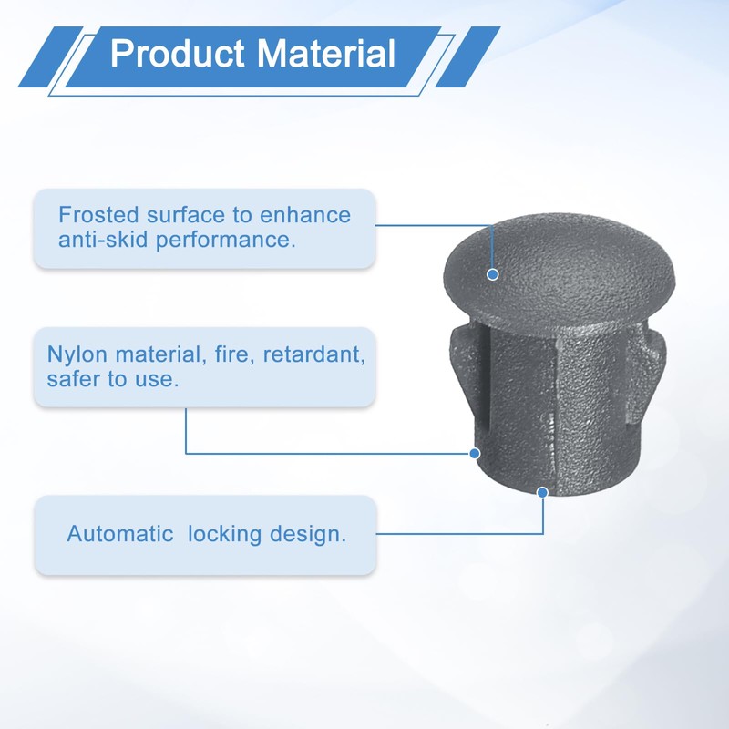 sourcing map 38Pcs 5mm(3/16") Nylon Hole Plugs, Flush Type Panel