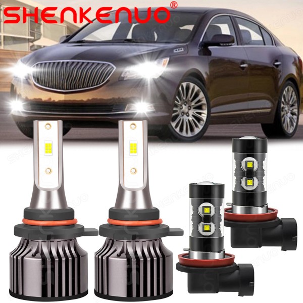 SHENKENUO LED Headlight & Fog Lights Bulbs Combo Kit For