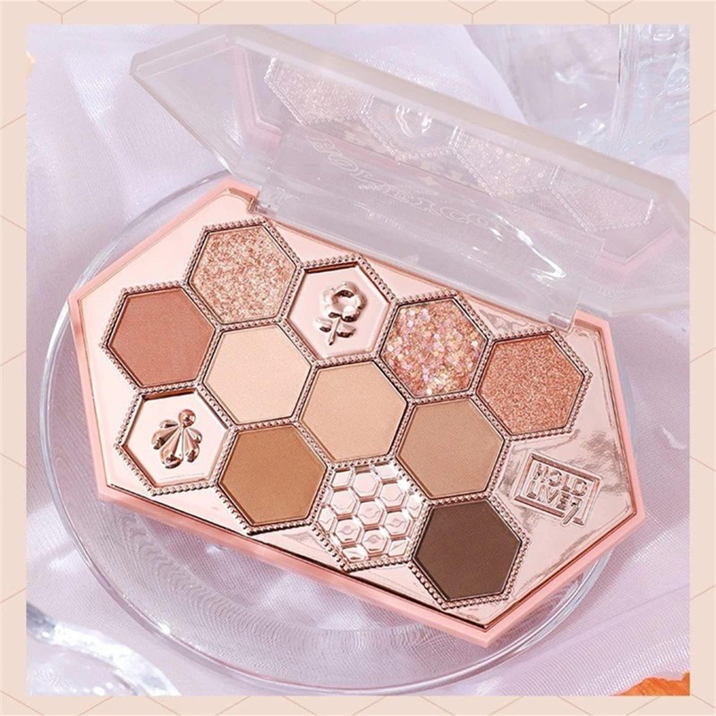 Unyoke Cute Honeycomb Makeup Palette, 12 Colors Eyeshadow Palette, Waterproof,