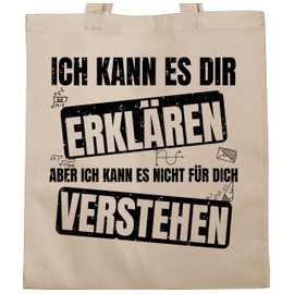 Shirtracer - Cotton Bag - Teacher - Bags - Ich kann es dir erklärären aber nicht für dich verstehen, 1 natural white, Unit size