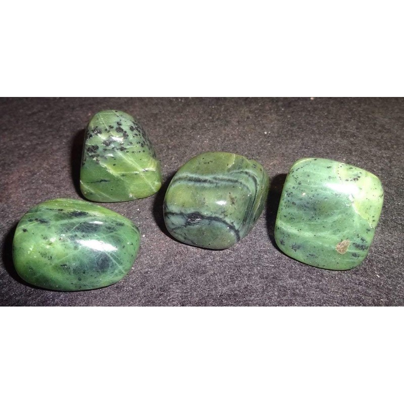 Green Jade Nephrite tumbled & polished crystal healing natural gemstones