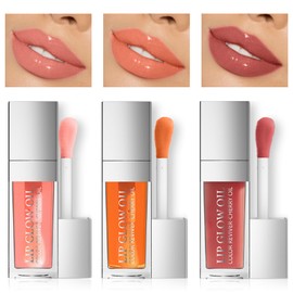 EONFAVE Glow Lip Oil Set, Feuchtigkeitsspendend Lip Gloss Leichtgewicht Lip Plumper Lipgloss, Mehrfachnutzung Anti-Trockenrissbildung Lippenöl Weiche, Glatte Textur Lippgloss Für Frauen Mädchen