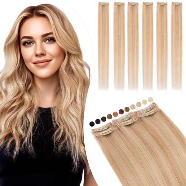 Elailite Real Hair Extensions Clip Balayage Silk Lace in Wefts