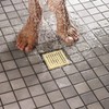 RANDOM Brushed Gold Shower Drain Square 6 Inch Shower Floor