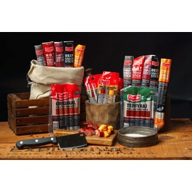 Jerky.com XXL Meat Sticks Gift Bag | 52 Piece Gift Basket with Beef Sticks, Pork, Turkey, Ham & Cheese | Over 2 lbs of High Protein Meat Snacks | Bulk Jerky Gift for Men, Dad, Office, Outdoors, Father's Day