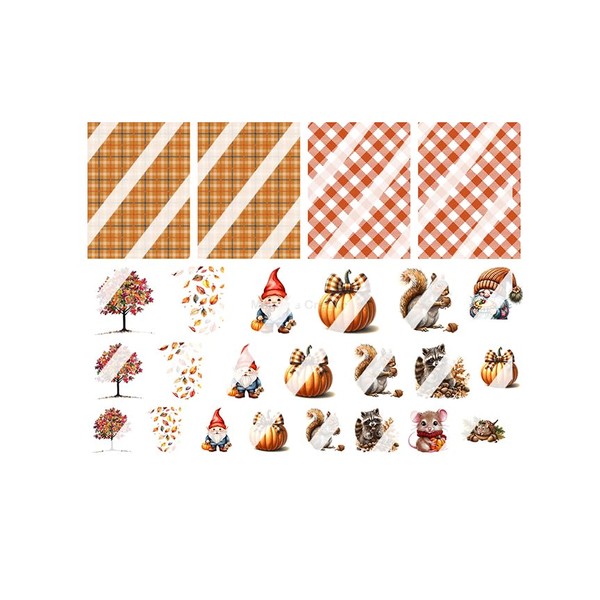 Cute Autumn Fall Mix Nail Art Decals - Waterslide Nail