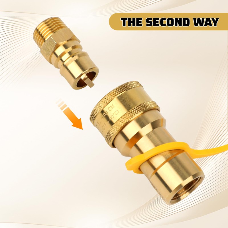 1/2 Inch Gas Quick Connect Kit, 100% Solid Brass Disconnect