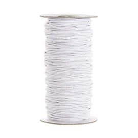 WedDecor 2MM Round Elastic Cord, for Sewing Mask Elastic Band, 3 Metres DIY Soft Braided Sewing Elastic Rope, DIY Clothes Making Sewing & Knitting, Arts & Crafts, White Elastic Cord