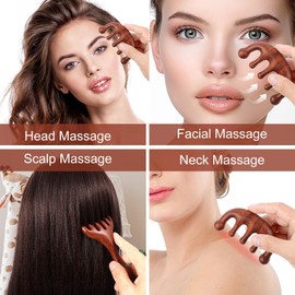 3 Pcs Wooden Scalp Massager, Portable Massage Comb Scraping Loc Comb for Relaxation and Decompression Wood Scalp Massager Wide Teeth Sandalwood Wooden Massage Comb Gift for Parents and Loved Ones